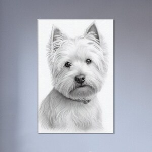 Printed Westie Picture Premium Highland Terrier Wall Decor Art for Modern Homes and Animal Enthusiasts
