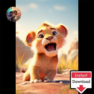 Lion Cub #11 : Digital Download for Printing on Canvas or Posters