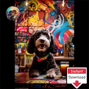 Realistic Dogs in Pubs #06: Digital Download for Printing on Canvas or Posters