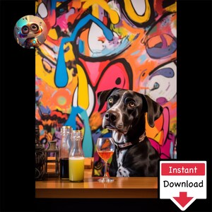 Realistic Dogs in Pubs #08: Digital Download for Printing on Canvas or Posters