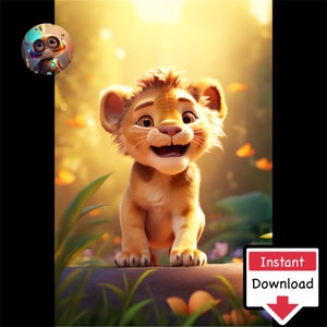 Lion Cub #08 : Digital Download for Printing on Canvas or Posters