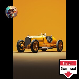 Art Deco Cars #15: Pobieranie cyfrowe do druku na płótnie lub plakatach