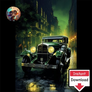 Art Deco Cars #22: Pobieranie cyfrowe do druku na płótnie lub plakatach