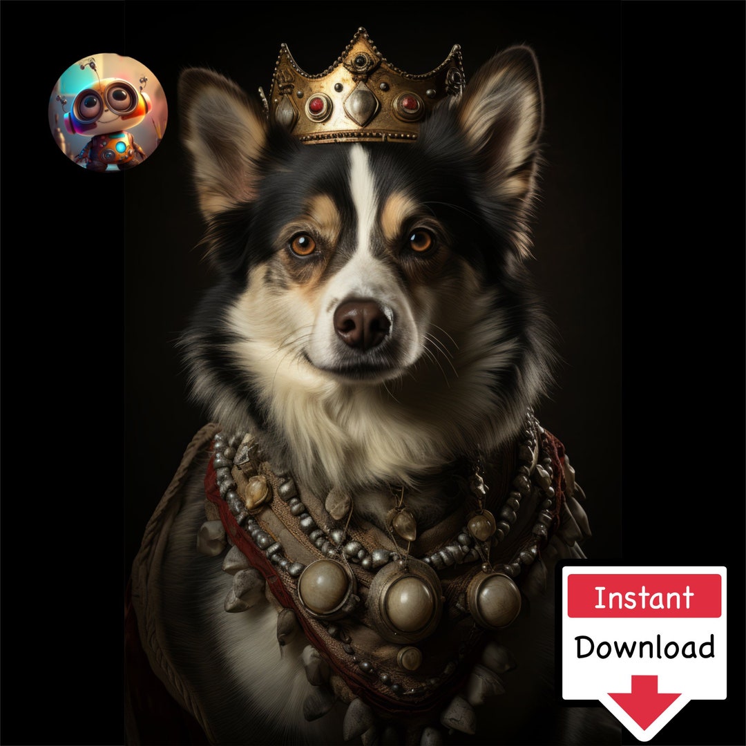 Royal Pooch: Instant Digital Download of a Majestic Dog Portrait 07 - Etsy