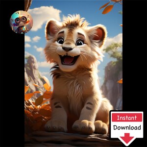 Lion Cub #09 : Digital Download for Printing on Canvas or Posters