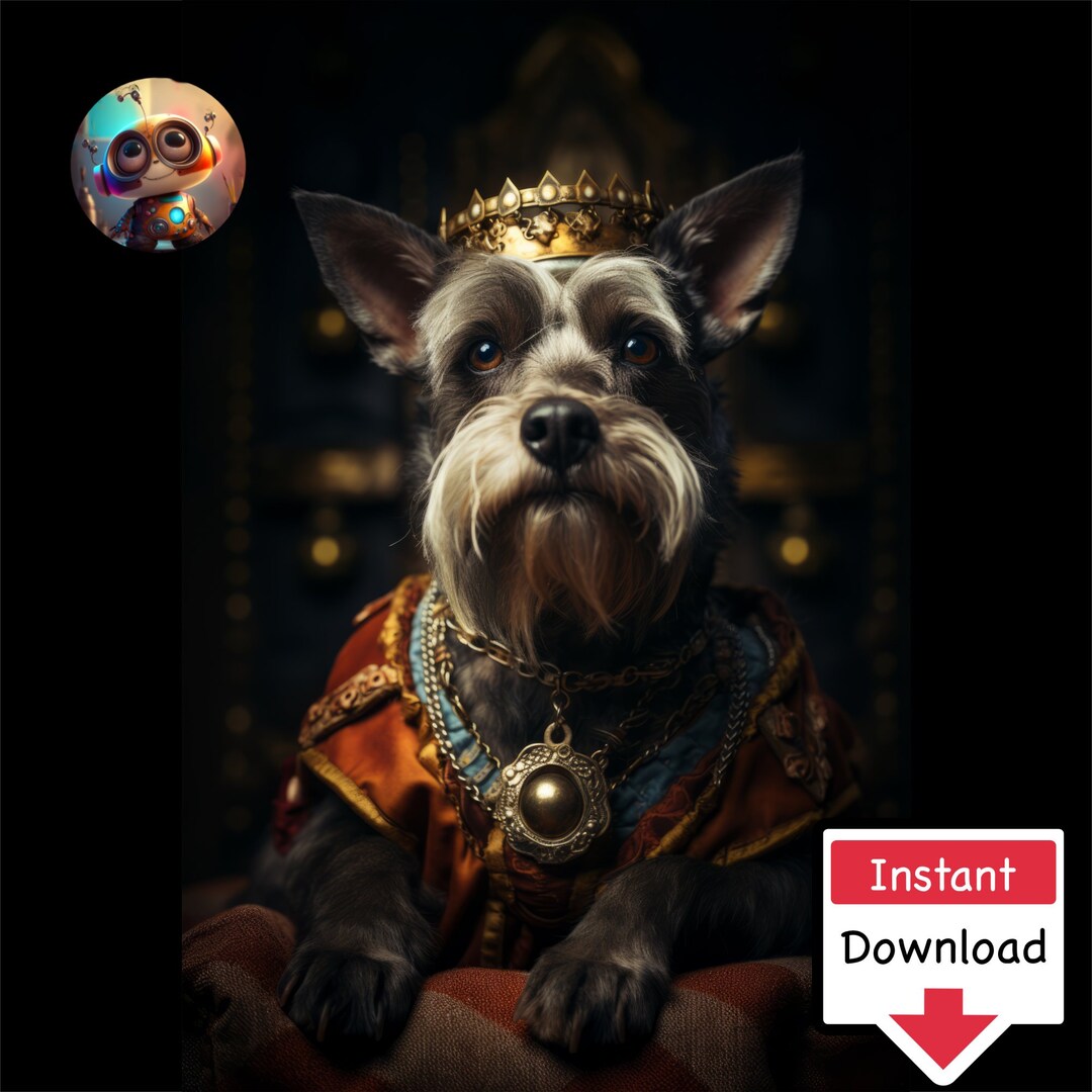 Royal Pooch: Instant Digital Download of a Majestic Dog Portrait 21 - Etsy