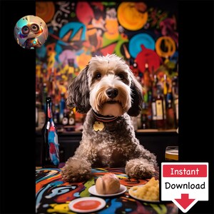 Realistic Dogs in Pubs #02: Digital Download for Printing on Canvas or Posters
