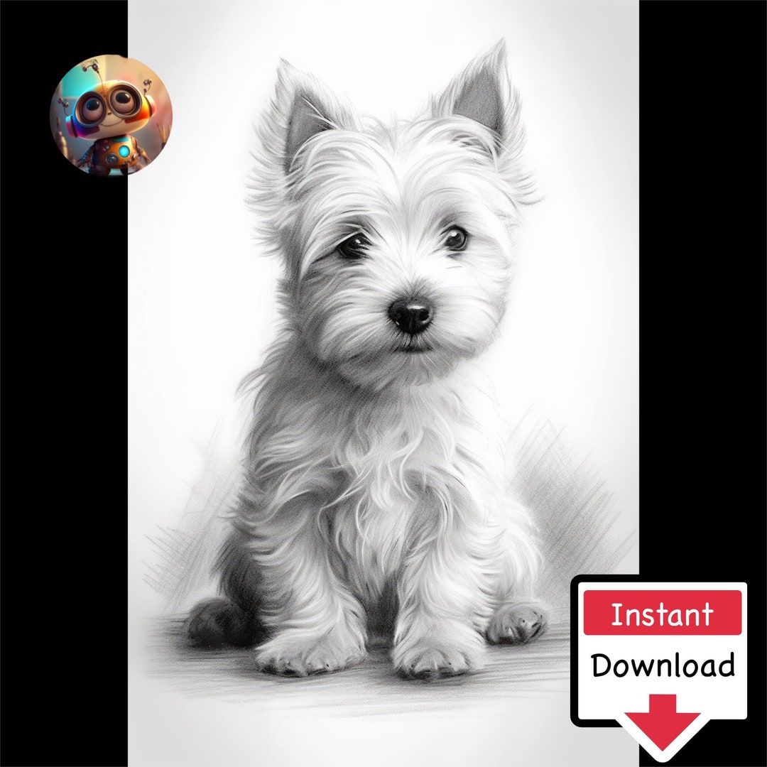 West Highland White Terrier Wall Art, Westie Print, Dog Art, Canvas ...