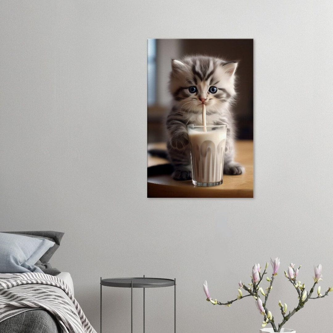 Milkshake Cat 07 : Print Available on Canvas, Poster or Framed Poster ...