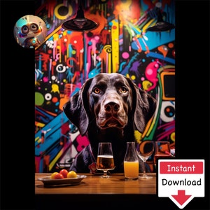 Realistic Dogs in Pubs #09: Digital Download for Printing on Canvas or Posters