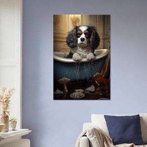 Patas y Reflejo: Perro en el Baño Lienzo 07