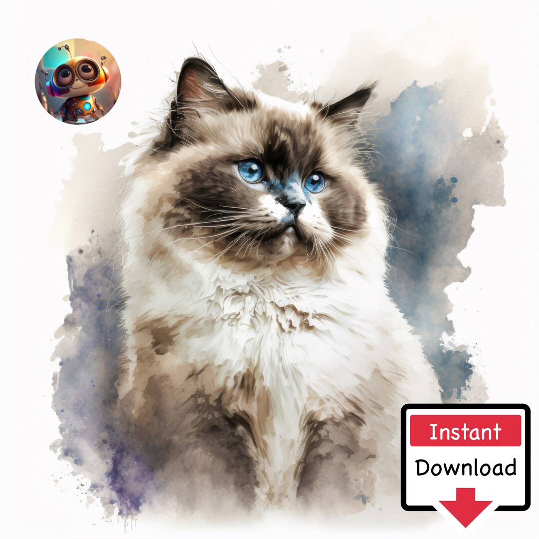 Ragdoll Cat "feline Elegance" Instant Download for Cat Lovers