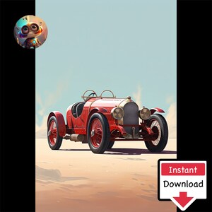 Art Deco Cars #09: Pobieranie cyfrowe do druku na płótnie lub plakatach