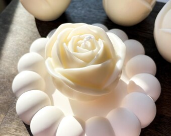 Rose Flower Candle, Floral Candle,Handmade Home Decor, Blooming Candle Rose Soy Candle, Party Favor