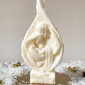 Nativity Candle, Christmas Nativity Candle, Christmas Decor, Holy Family, Virgin and Baby, Mary and Jesus, Christmas Gift Idea, Holiday Gift