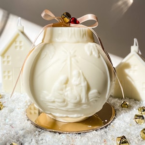 Large Christmas Nativity Ornament Candle, Nativity Decoration, Christmas Candle, Holiday Decor, Christmas Gift, Nativity, Religious Candle