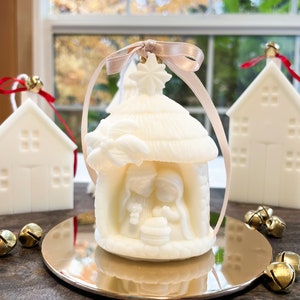 Christmas Candle, Nativity Candle, Christmas Decor, Holy Family, Christmas Gift Idea, Mary, Joseph and Jesus, Christmas Decoration, Christ