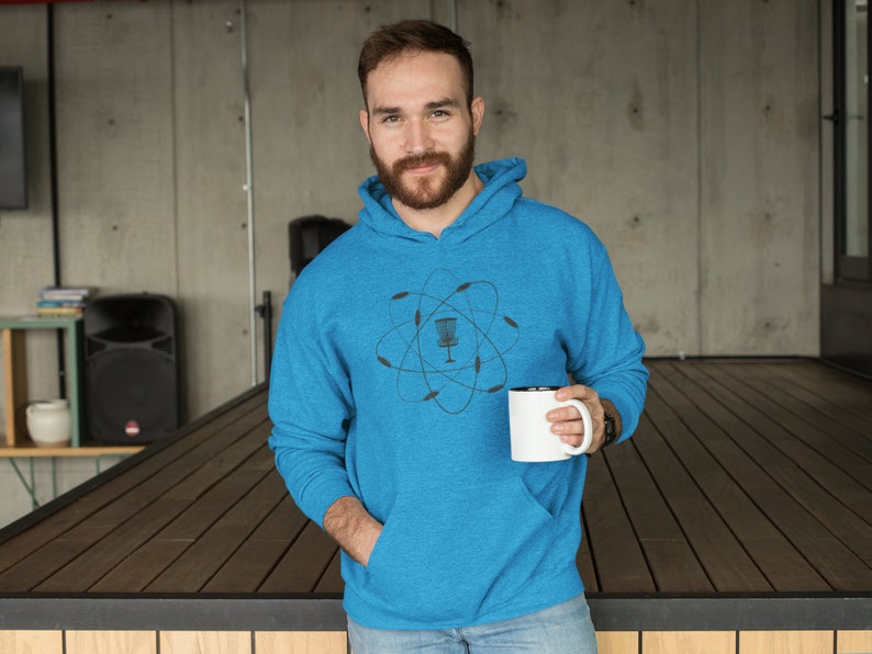 Atomic Disc Golf Hoodie for Disc Golfer, Men's Disc Golf Hoodie, Women's Disc Golf Sweatshirt, Disc Golf Gift, Disc Golf Dad, Frisbee Golf image 4
