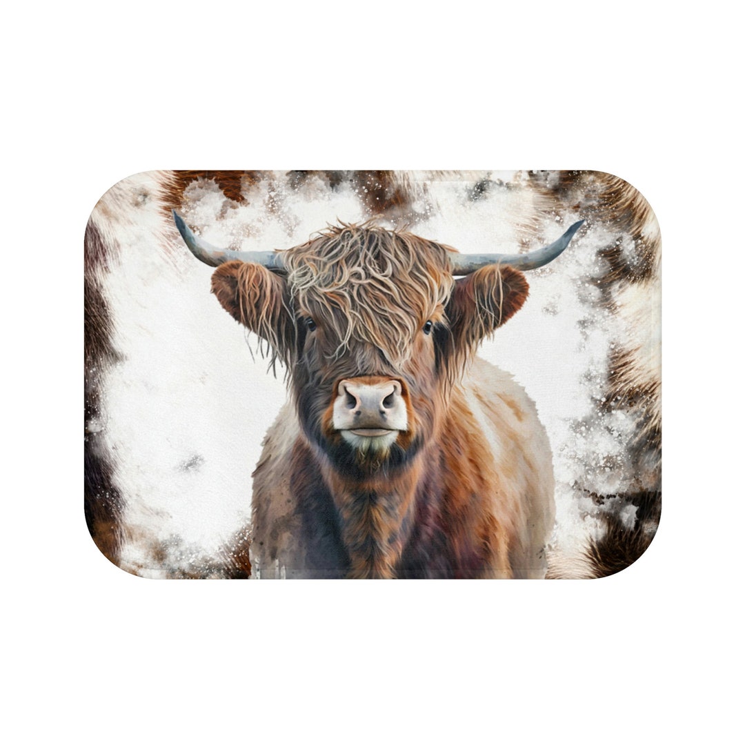 Highland Cow Bathroom Mat Cow Bath Mat for Western Themed Etsy