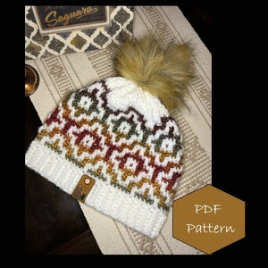 Mosaic Crochet Beanie Pattern with links to Tutorials