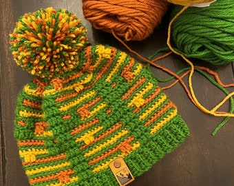 Crochet Beanie Pattern (Saguaro): 2 sizes and tutorials included