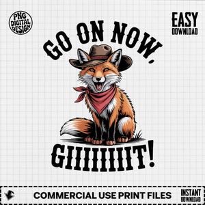Cowboy Fox Clipart, Cute Fox Animal Clipart, Western Nursery Clipart, Wild West, Funny Animal Clipart, Fox Png, Go On Now