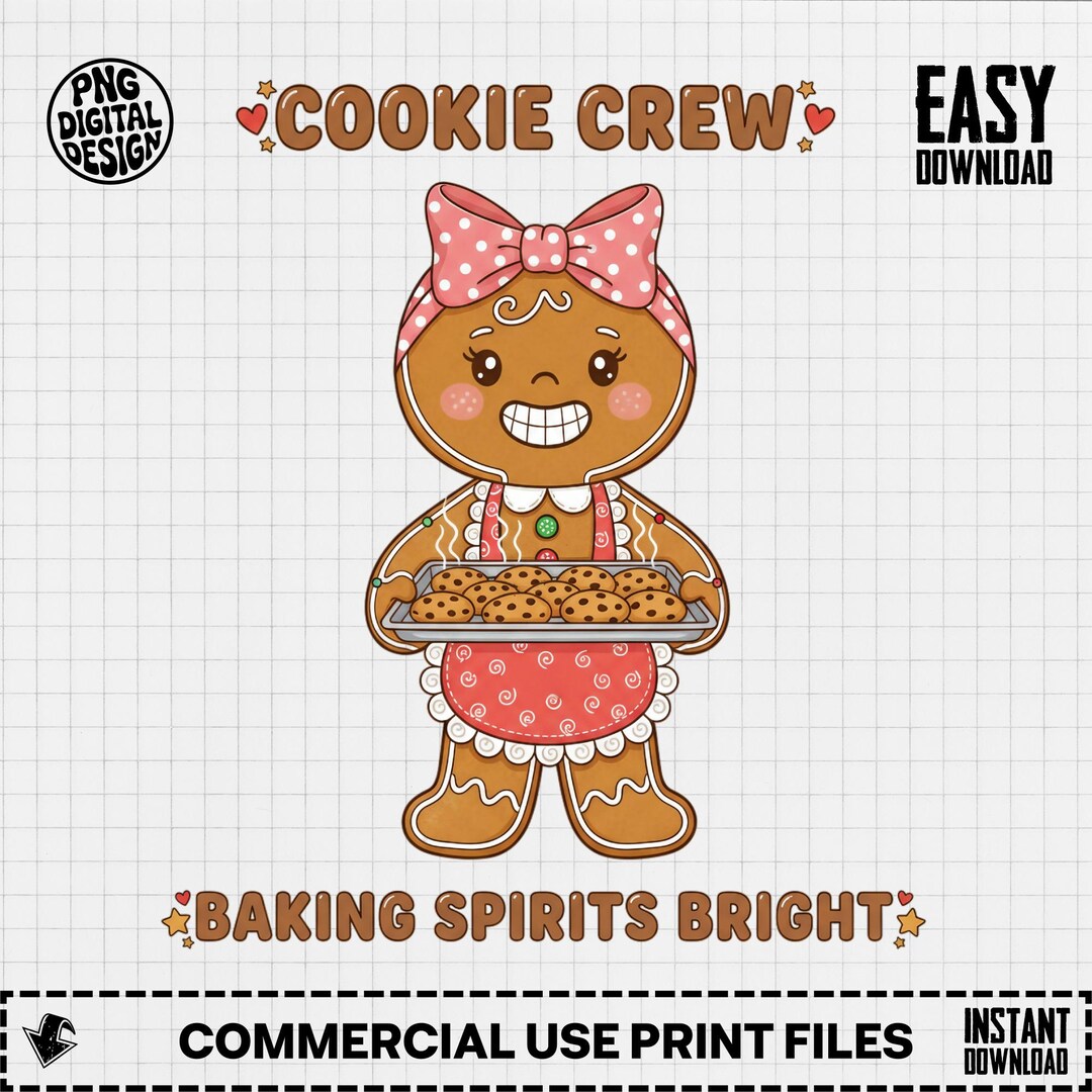 Gingerbread Crew Gingerbread Woman Clipart, Cookie Crew, Christmas Baking (digital) - Etsy