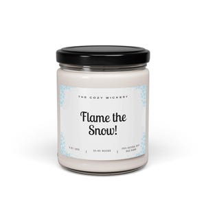Flamme die Schnee-Kerze, Winter-Weihnachtskerze, gemütliche Weiden-Kerze, Schneeflocken-Kerze, Sojawachs-Kerze, saisonale Dekor-Kerze
