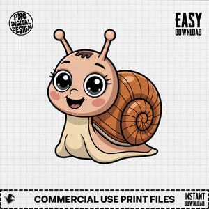 Baby Snail Clipart, Cute Baby Animal Clipart, Baby Nursery Clipart, Garden Animal, Baby Shower Clipart, Snail Png