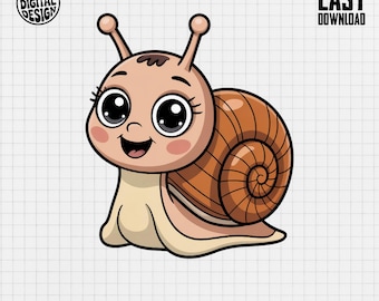Clipart de caracol, animal de vivero PNG (descarga digital)