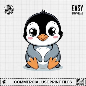 Baby Penguin Clipart, Cute Animal Clipart, Baby Nursery Clipart, Winter Clipart, Baby Shower Clipart, Penguin Png