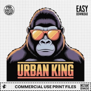 Gorilla Clipart, Cool Gorilla Clipart, Urban King Clipart, Gorilla With Glasses, Gorilla Png, Gorilla Art, Gorilla Clipart Png