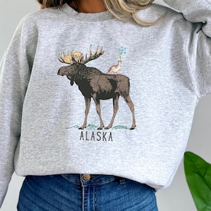 Alaska Sweatshirt, Alaska Gift, National Park Sweatshirt, Alaska Cruise, Nature Sweatshirt, Moose Sweatshirt, Wildlife Sweatshirt