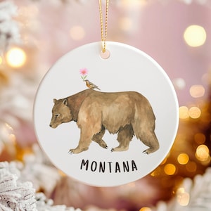 Montana Christmas Ornament: State Symbols Ceramic Ornament