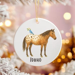 Idaho Christmas Ornament, State Ornament, Idaho Gift, Ceramic Ornament, State Symbols, Idaho Souvenir, USA Ornament, Appaloosa Horse