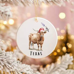 Texas Christmas Ornament, Texas Christmas Decor, Texas Gift, Unique Ornament, Ceramic Ornament, Quirky Christmas Gift, Texas Holidays