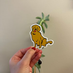 Golden Retriever Sticker - Cute Dog - Fluffy - Water Bottle Sticker - Laptop Sticker