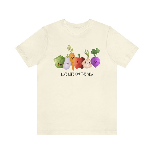 Cute Veggie Shirt, Vegetable Tee, Funny Plant Shirt, Live Life On the Veg, Unisex Jersey Short Sleeve Tee