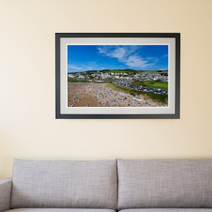 Aerial View Woolacombe Beach Printable Wall Art, Aerial Photography