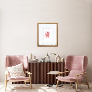 Modern contemporary wall art with pink sparks of glowing light, colourful spring colours