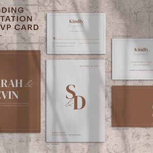 Luxe Wedding Invitation + RSVP Set | Sienna Canva Wedding Template | Classic Customizable Wedding Invite