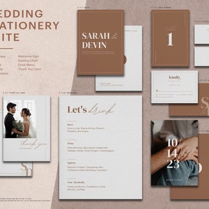 Luxe Wedding Invitation Set | Sienna Canva Wedding Template | Classic Customizable Wedding Invite