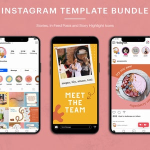 Fun Instagram Template Set | Smoothie Canva Instagram Template | Bright Customizable Instagram Posts