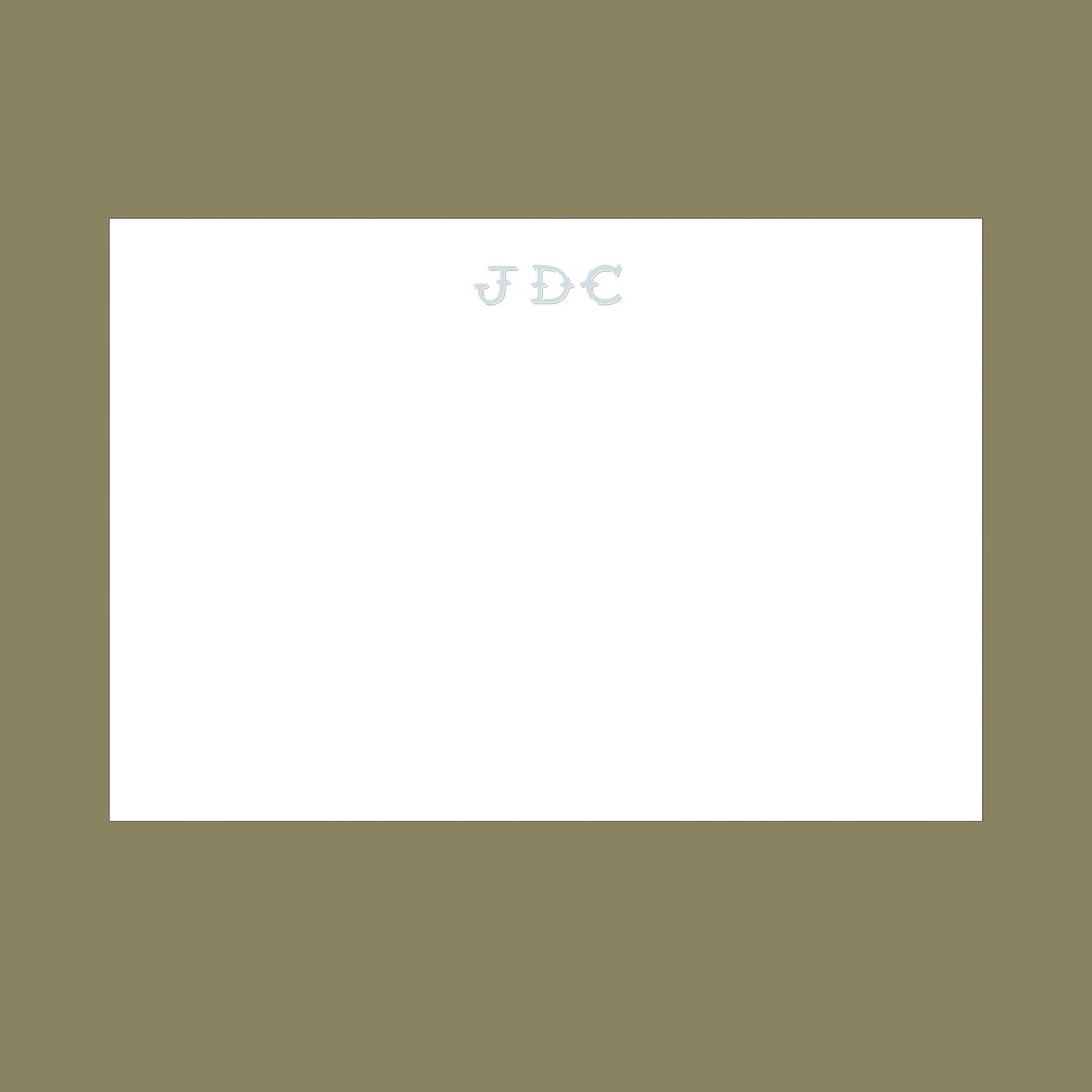 Custom Monogram Stationery, Modern Font, Flat Stationery Card, Name Notecards, Personalized