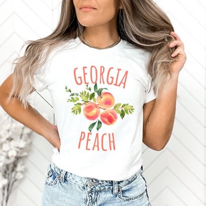 Georgia Peach Shirt for Women, Georgia Peach Tshirt, Gift for Her, Gift for Mom, Plant Lover T-shirt, Summer Peach T-Shirt, Peach Shirt