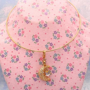 Kirk’s Folly Crescent Moon & Star Aurora Borealis Crystal Charm Choker