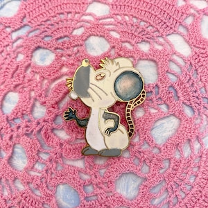 Enameled Vintage Mouse Pin Brooch 1980’s