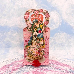 Antique Victorian Style Valentine Card Made In Germany