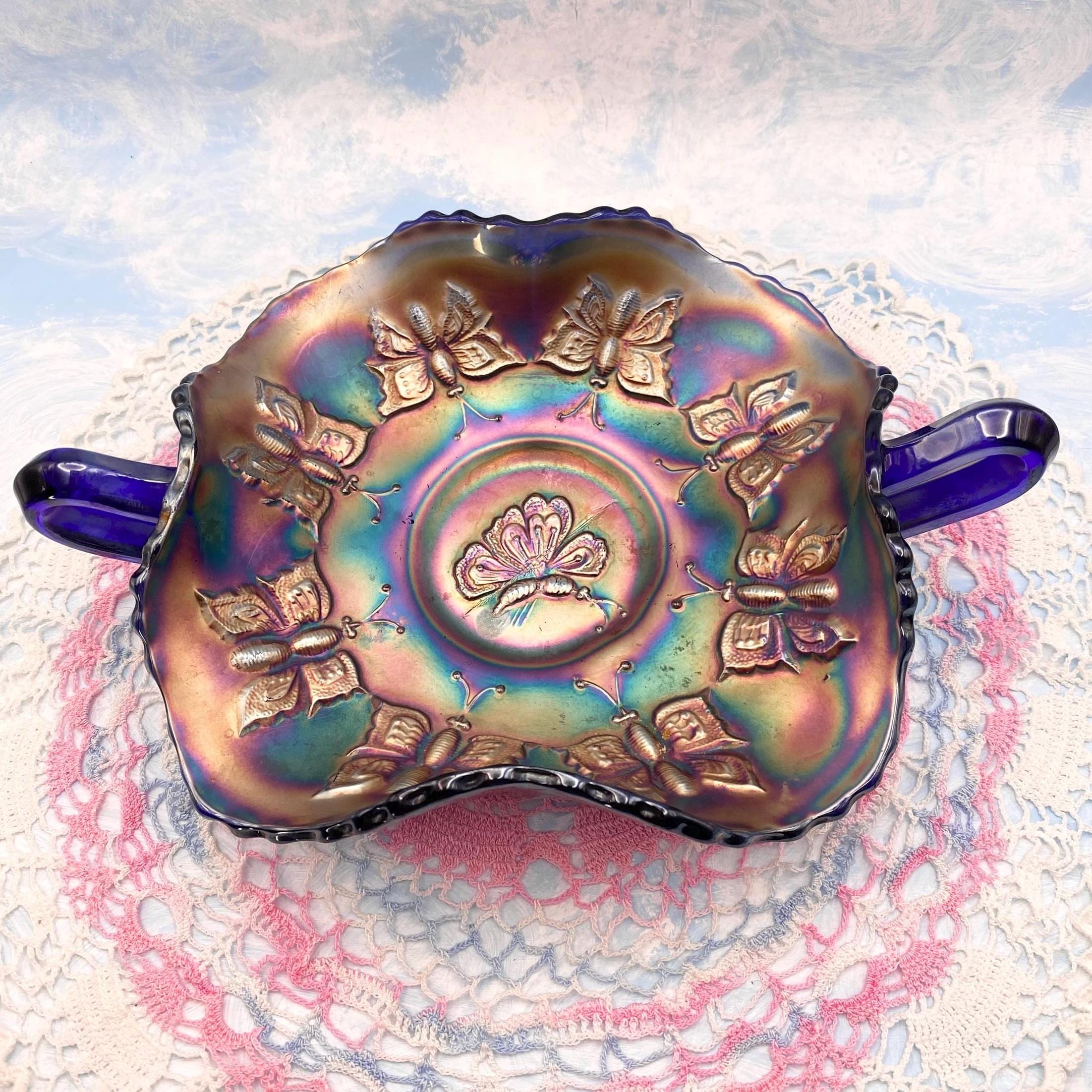 Fenton Butterfly Carnival Glass - Etsy