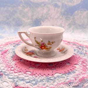 Rosenthal &quot;Maria&quot; Floral Porcelain Demitasse Cup and Saucer Set